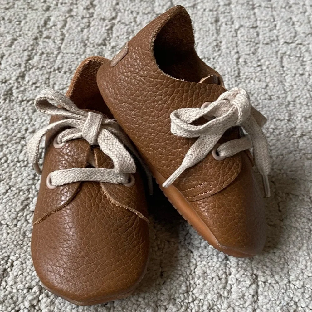NEW Ella Bonno Brown Leather Baby Shoes Size 2